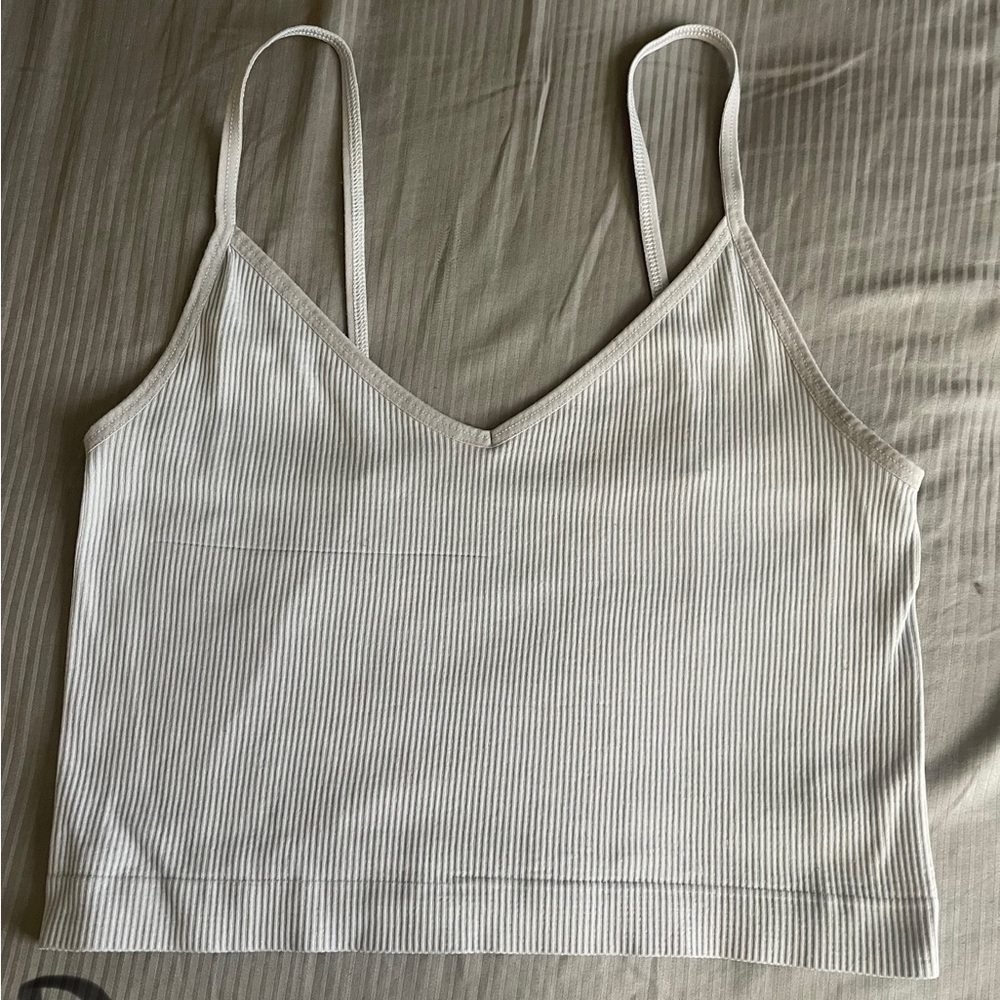 light blue crop top